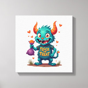 Süßes oder Saures Candy Monster � Halloween T-Shir Leinwanddruck