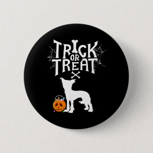 Süßes oder Saures Chinesischer Crested-Halloween-H Button