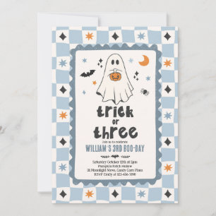 Süßes oder Saures Drei Halloween-Junge-Geist 3. Ge Einladung
