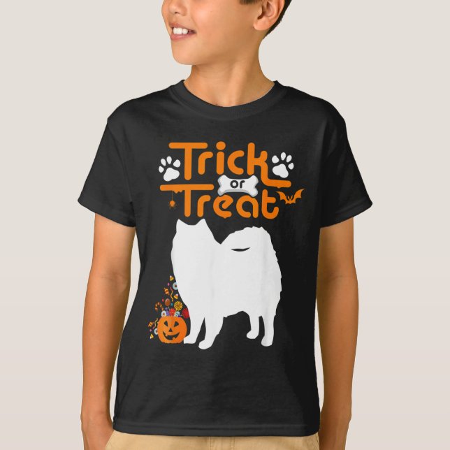 Süßes oder Saures Ein Amerikanischer Eskimo-Hund H T-Shirt (Vorderseite)