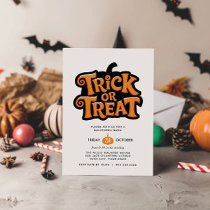 SÜßES ODER SAURES EINFACHE HALLOWEEN-Party Einladung