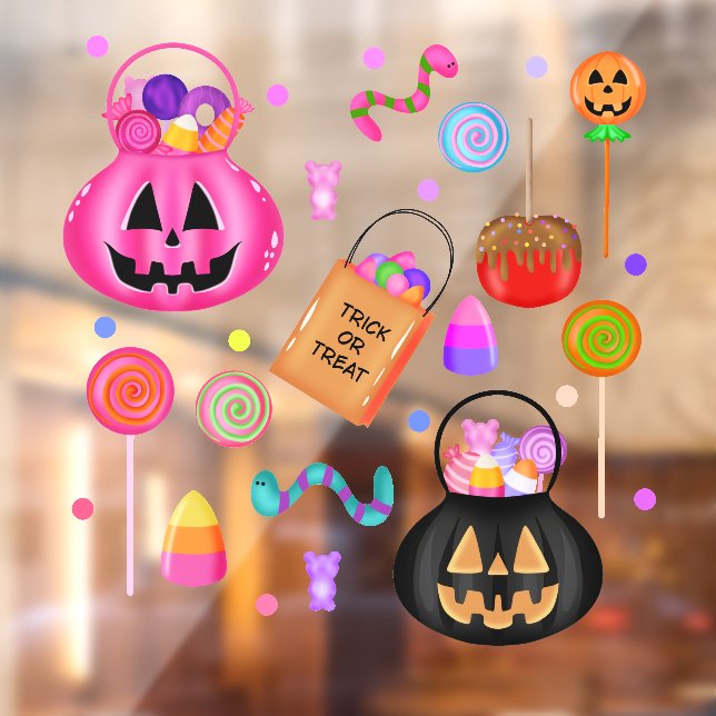 Süßes oder Saures Fensteraufkleber (Blatt 2)