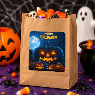 Süßes oder Saures Frohes Halloween Kürbis Kinder G Quadratischer Aufkleber