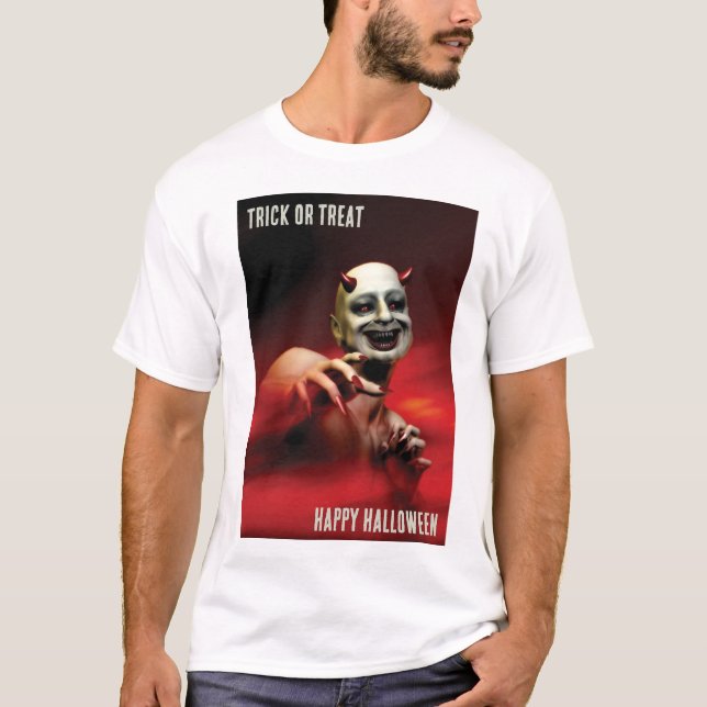 Süßes oder Saures. Frohes Halloween. Teufel T-Shir T-Shirt (Vorderseite)