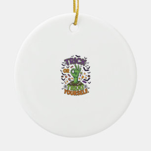 Süßes oder Saures für dich Zombie-Hand Halloween-S Keramik Ornament