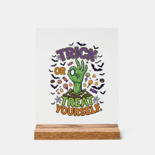 Süßes oder Saures für sich selbst Zombie-Hand Hall Acrylschild