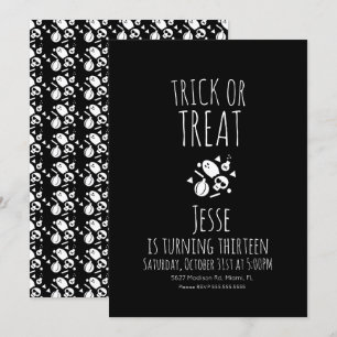 Süßes oder Saures Gespenst Halloween Geburtstagsei Einladung