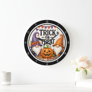 Süßes oder Saures Gnom Halloween Große Wanduhr