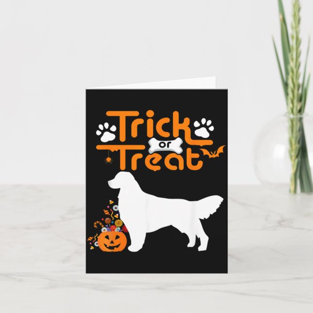 Süßes oder Saures Golden Retriever Hund Halloween Karte (Vorderseite)