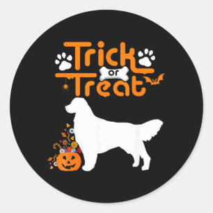 Süßes oder Saures Golden Retriever Hund Halloween Runder Aufkleber