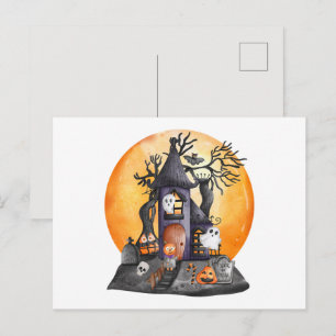 Süßes oder Saures Gruselige Halloween-Nacht  Postkarte