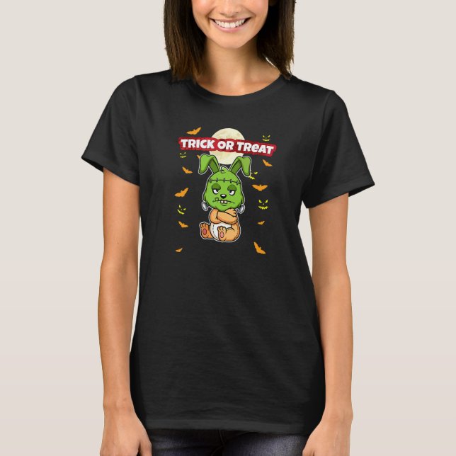 Süßes oder Saures Gruseliger Halloween-Monster-Saa T-Shirt (Vorderseite)