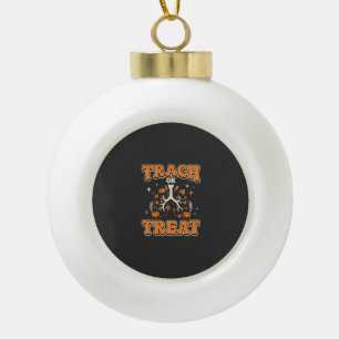 Süßes oder Saures Halloween Atemwegsdesign Keramik Kugel-Ornament