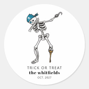 Süßes oder Saures Halloween Dabbing Pirat Runder Aufkleber