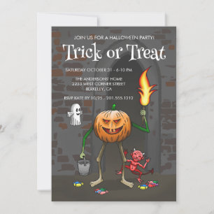 Süßes oder Saures Halloween-Einladung Einladung
