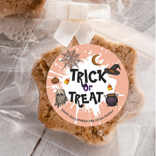 Süßes oder Saures Halloween-Etikett Geschenktüten- Runder Aufkleber