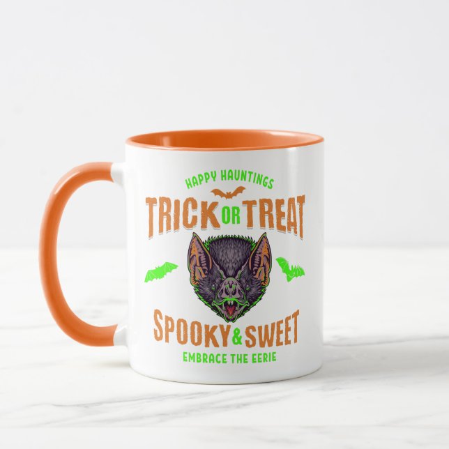 Süßes oder Saures Halloween-Fledermäuse Tasse (Links)
