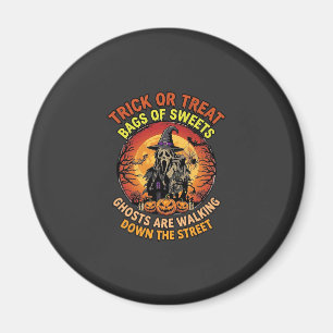 Süßes oder Saures Halloween Geist Kürbis Spukhaus Magnet