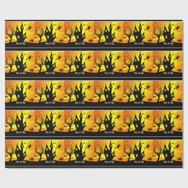 Süßes oder Saures, Halloween Geschenkpapier (Flach)