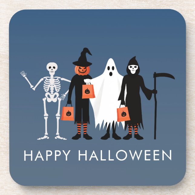 Süßes oder Saures Halloween Getränkeuntersetzer (Vorderseite)