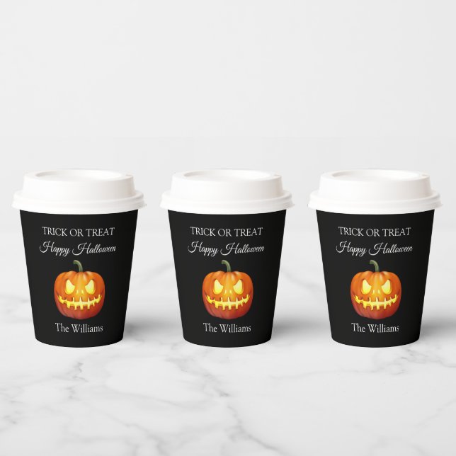Süßes oder Saures Halloween Gruseliger Kürbis Cute Pappbecher (Multi)