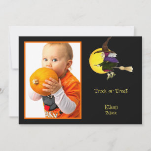 Süßes oder Saures Halloween Hexe Foto Rahmen oder Karte