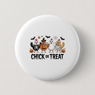 Süßes oder Saures Halloween Hexe Grusel-Huhn  Button