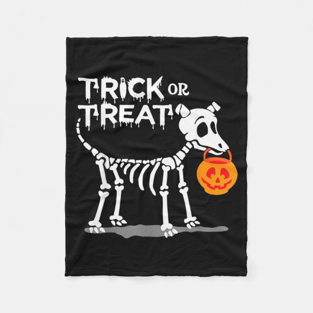 Süßes oder Saures Halloween Hund Fleecedecke (Vorderseite)