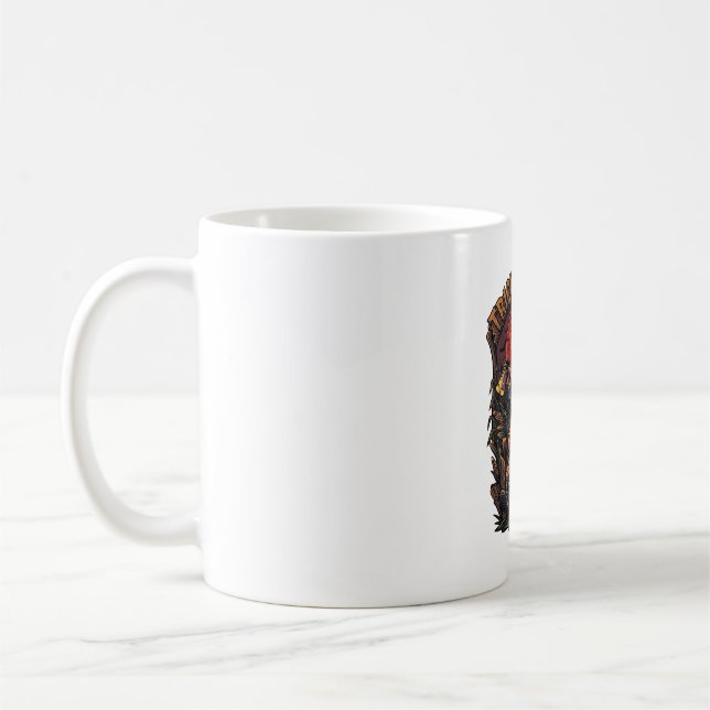 Süßes oder Saures Halloween-Killer-Skelett-Axt Rot Kaffeetasse (Links)