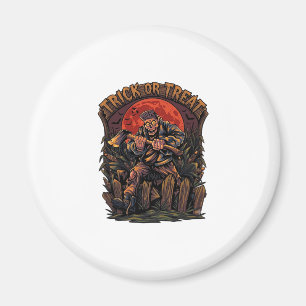 Süßes oder Saures Halloween Killer Skelett Axt Rot Magnet