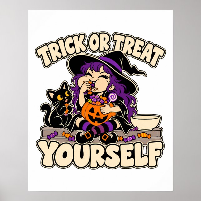 Süßes oder Saures Halloween-Kunstwerk Poster (Vorne)
