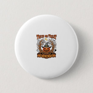 Süßes oder Saures Halloween-Kürbis-Hexenhut Grusel Button