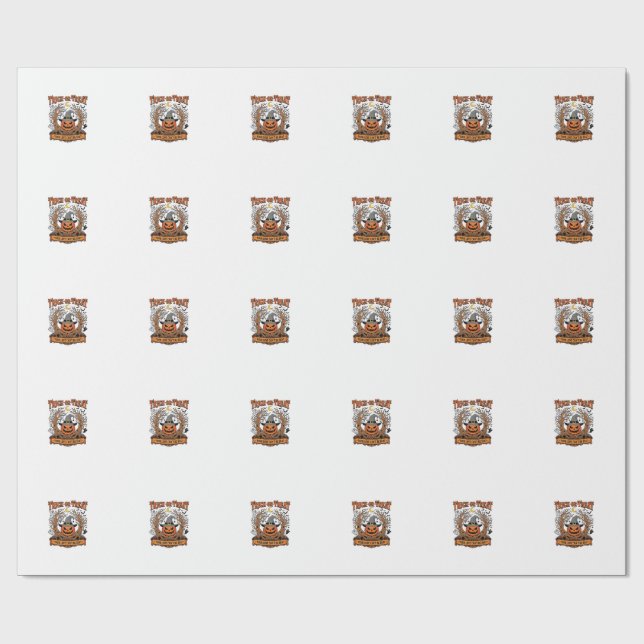 Süßes oder Saures Halloween-Kürbis-Hexenhut Grusel Geschenkpapier (Flach)