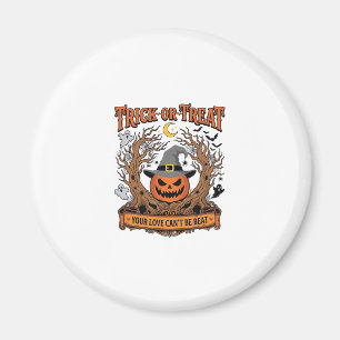 Süßes oder Saures Halloween-Kürbis-Hexenhut Grusel Magnet