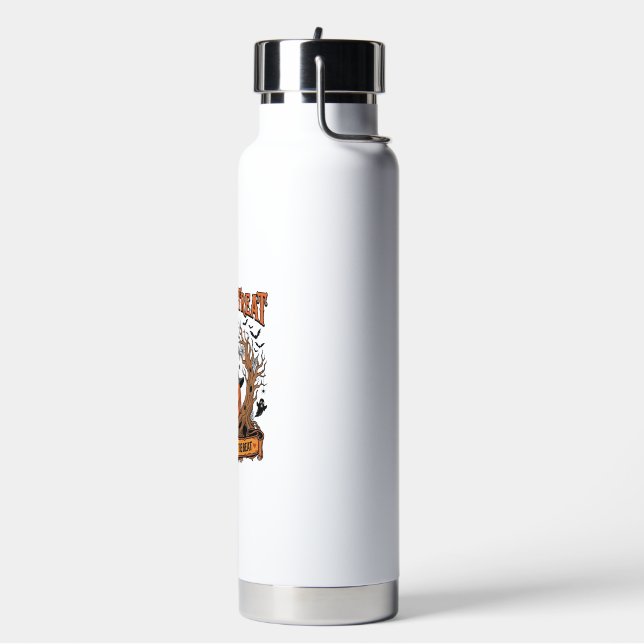 Süßes oder Saures Halloween-Kürbis-Hexenhut Grusel Trinkflasche (Links)