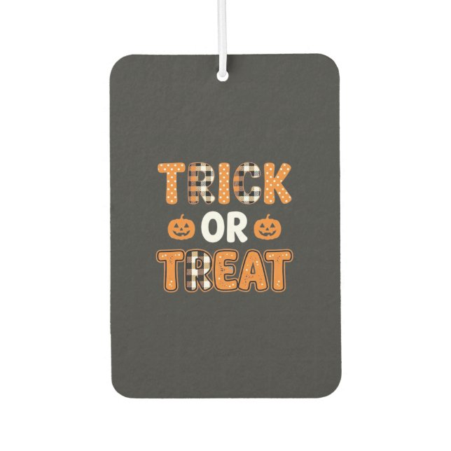 Süßes oder Saures Halloween-Kürbis-Vektordesign_1 Autolufterfrischer (Vorderseite)