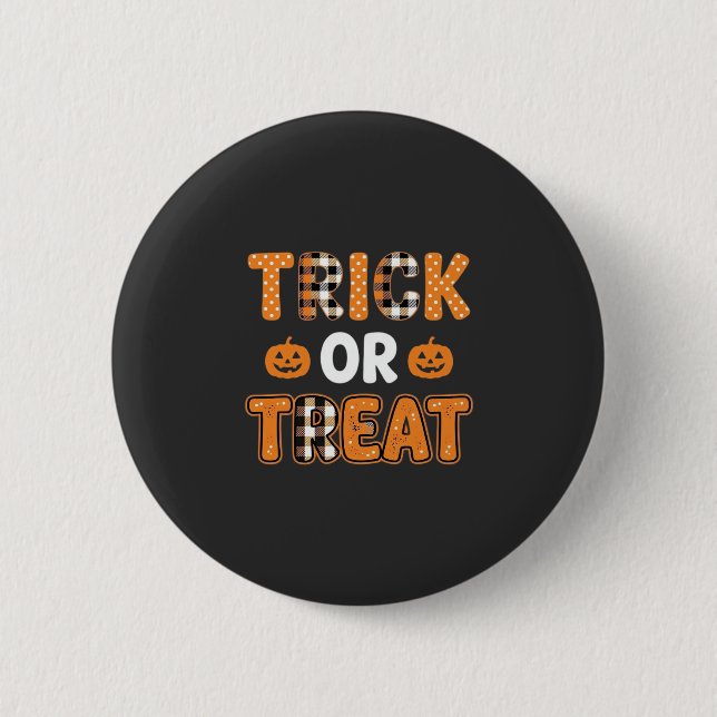 Süßes oder Saures Halloween-Kürbis-Vektordesign_1 Button (Vorderseite)