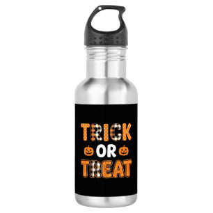 Süßes oder Saures Halloween-Kürbis-Vektordesign_1 Edelstahlflasche
