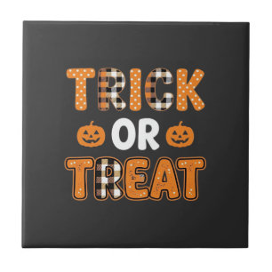 Süßes oder Saures Halloween-Kürbis-Vektordesign_1 Fliese