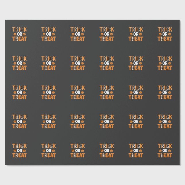 Süßes oder Saures Halloween-Kürbis-Vektordesign_1 Geschenkpapier (Flach)