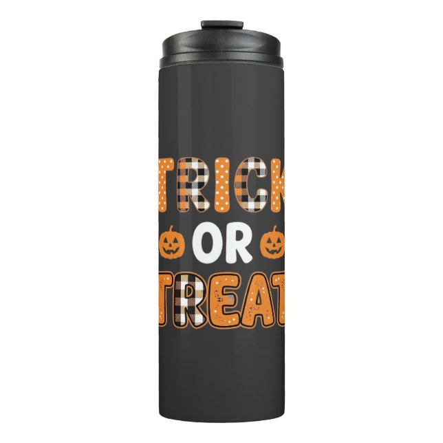 Süßes oder Saures Halloween-Kürbis-Vektordesign_1 Thermosbecher (Vorderseite)