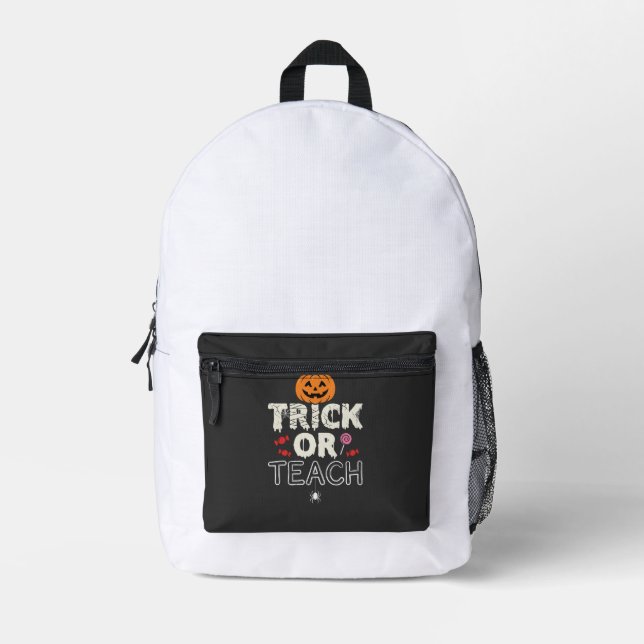 Süßes oder Saures Halloween-Lehrer-Design (2)_1 Bedruckter Rucksack (Vorderseite)