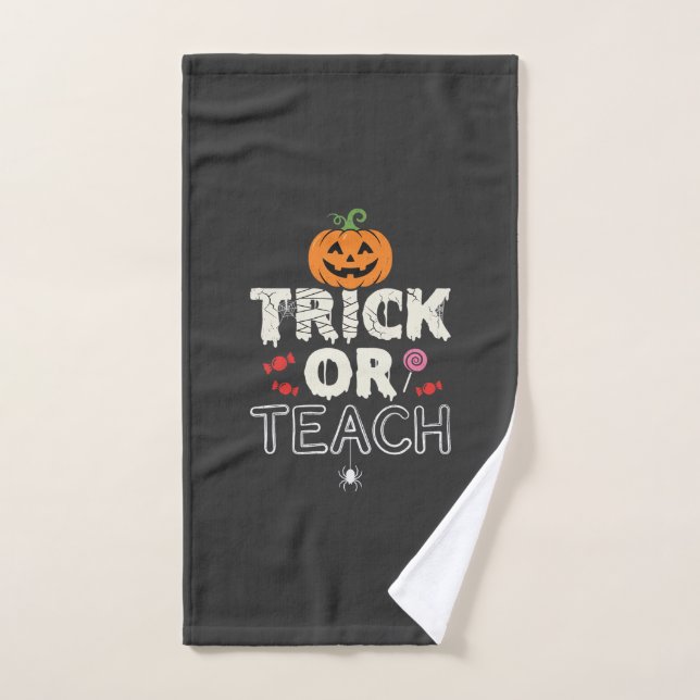 Süßes oder Saures Halloween-Lehrer-Design (2)_1 Handtuch (Handtuch)
