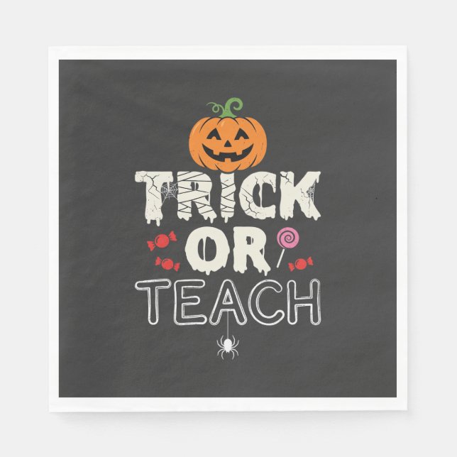 Süßes oder Saures Halloween-Lehrer-Design (2)_1 Serviette (Vorderseite)