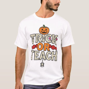Süßes oder Saures Halloween-Lehrer Vintage-Vektor T-Shirt