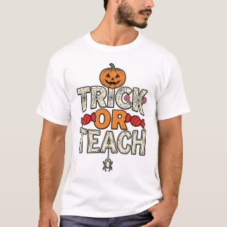 Süßes oder Saures Halloween-Lehrer Vintage-Vektor  T-Shirt