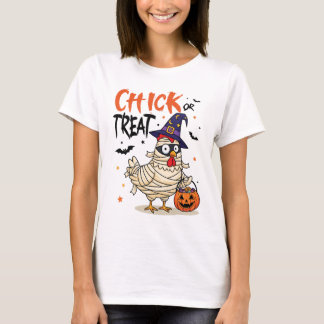 Süßes oder Saures - Halloween-Mumien-Huhn T-Shirt