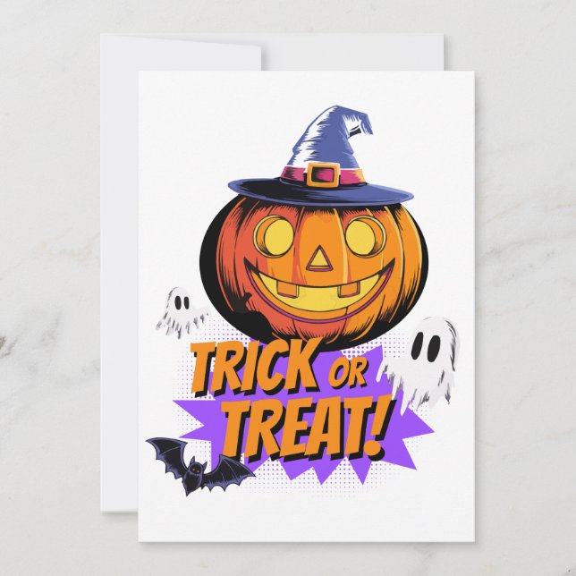 Süßes oder Saures! Halloween Nacht Einladung (Vorderseite)