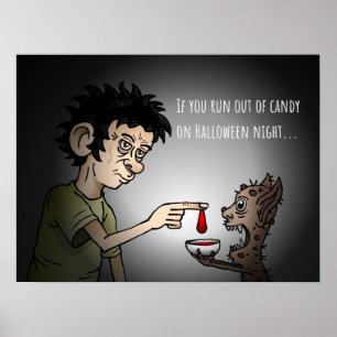 Süßes oder Saures Halloween Nacht Poster