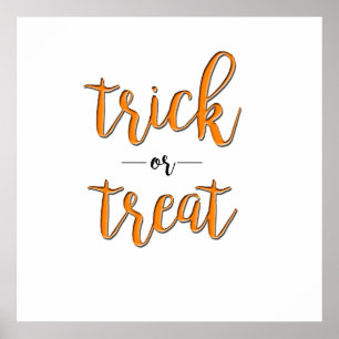 Süßes oder Saures Halloween Orange Schwarz Einfach Poster